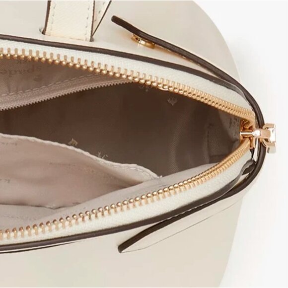 S Kate Spade Staci Dome Backpack Ivory White Leather Bag KG021 NWT Meringue $359 main image 5